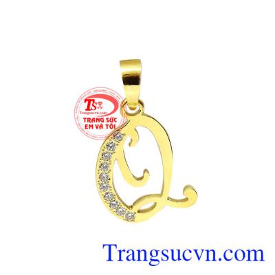 Mặt dây chữ Q vàng 10k 