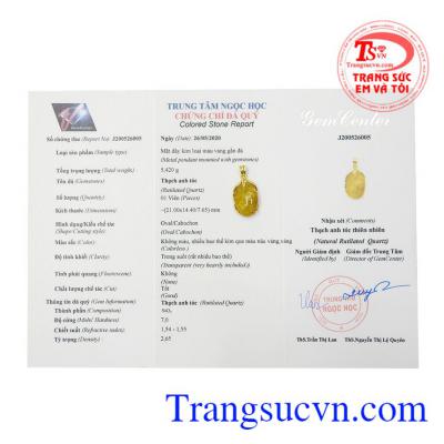 Mặt dây thạch anh tóc ấn tượng