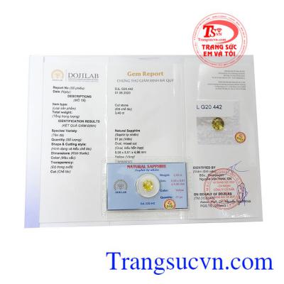 Không chỉ có tác dụng về mặt tinh thần mà saphir vàng còn hỗ trợ làm sạch cơ thể, điều khiển hoạt động của bạch huyết. Natural Yellow Sapphire