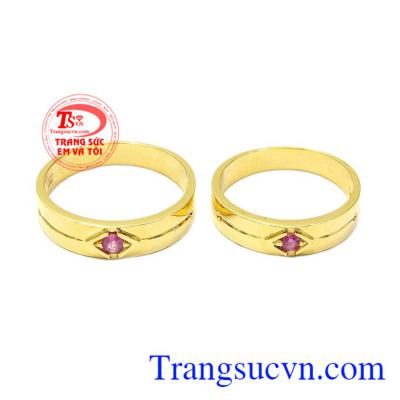 Nhẫn cưới Sapphire hồng mặn nồng