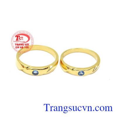 Nhẫn cưới Topaz thời trang