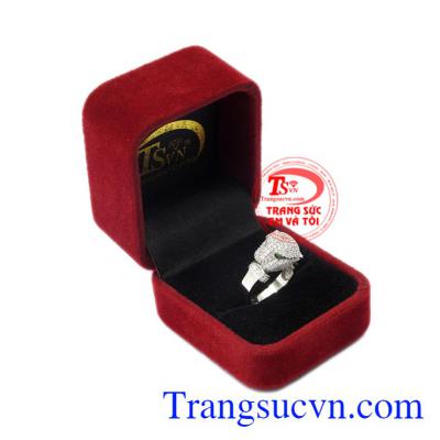 Nhẫn nam báo trắng tinh tế