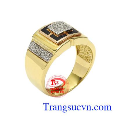 Nhẫn nam vàng phóng khoáng được nhập khẩu từ Korea vàng 18k chất lượng, chế tác công nghệ cao.