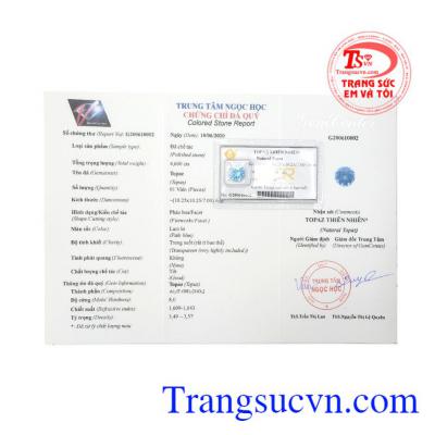 Đá Topaz là viên đá khai sinh của tháng 12 và dành cho những người mệnh Mộc và Thủy. Viên đá Topaz tài lộc