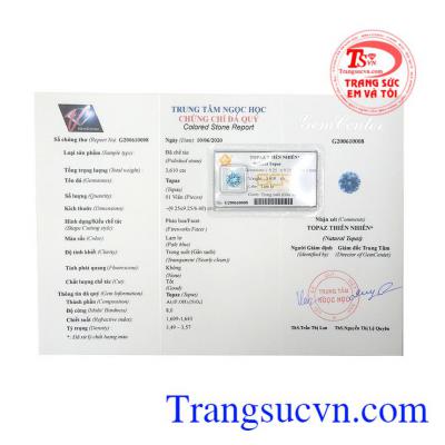 Viên đá Topaz thịnh vượng bình an.