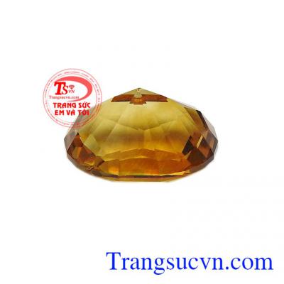 Sản phẩm thích hợp bọc vàng để chế tác làm mặt nhẫn, mặt dây. Viên thạch anh vàng phú quý