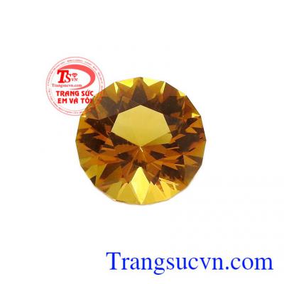 Viên thạch anh vàng sang trọng mang lại may mắn cho chủ nhân có giấy kiểm định chất lượng uy tín.