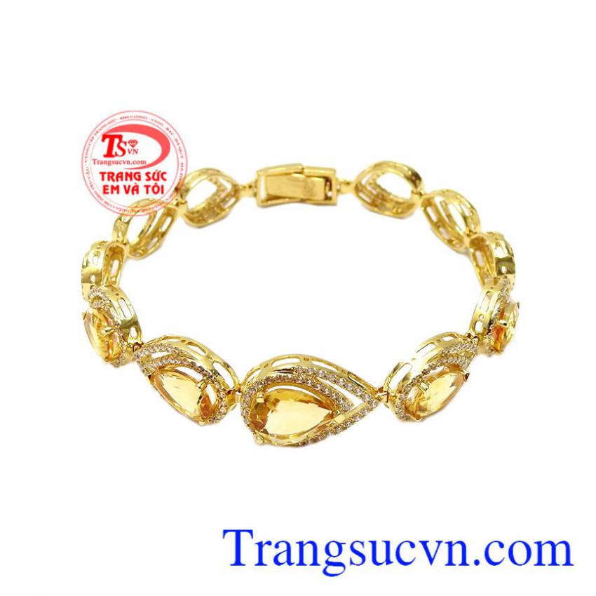 Lắc tay thạch anh vàng thịnh vượng