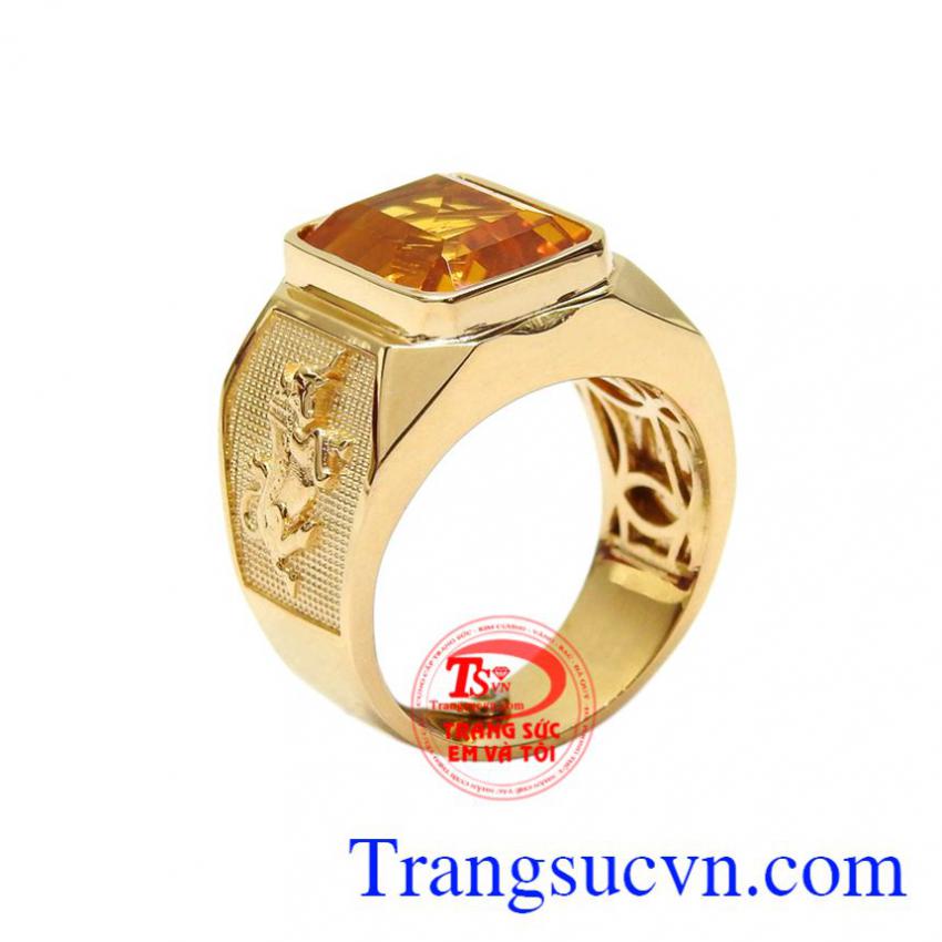 Nhẫn nam thạch anh vàng tuổi Sửu