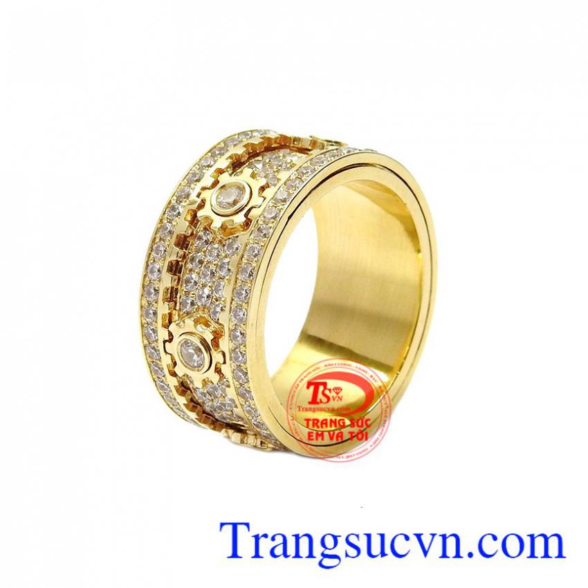 Nhẫn nam xoay bánh răng độc đáo