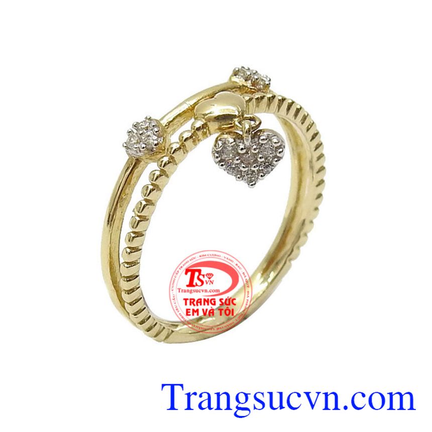 Nhẫn nữ vàng tây duyên dáng vàng 10k thiết kế tinh xảo, sắc nét