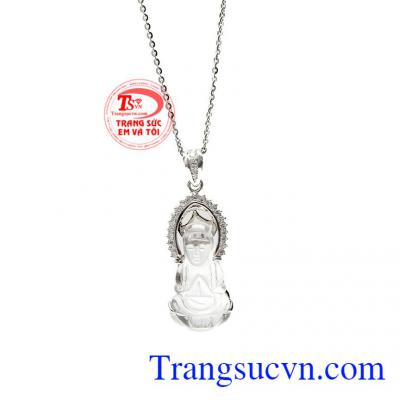 Bộ sản phẩm phù hợp cho người mệnh kim và mệnh thủy. Bộ trang sức thạch anh phật bà đẹp