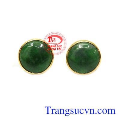 Hoa tai ngọc cẩm thạch may mắn kết hợp giữa ngọc cẩm thạch thiên nhiên và vàng 18k bền đẹp, chất lượng