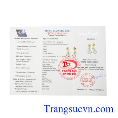 Hoa tai Topaz nữ tính