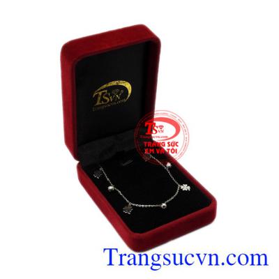 Lắc chân vàng trắng thanh mảnh