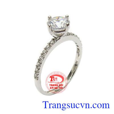 Nhẫn nữ đính đá yêu kiều vàng 10k được nhập khẩu từ Korea bền đẹp, chất lượng, kiểu dáng mới lạ