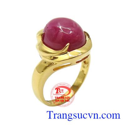 Nhẫn nữ Ruby thịnh vượng là sự kết hợp tinh tế giữa vàng 14k và đá Ruby thiên nhiên cao cấp