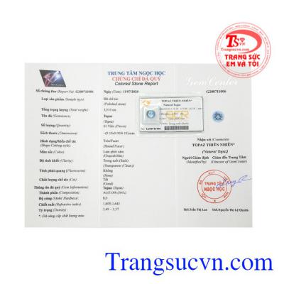 Đây sẽ là món quà vô cùng ý nghĩa và may mắn dành cho người thương và bạn bè. Viên Topaz cát tường thanh toán an toàn.