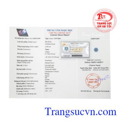 Viên Topaz thiên nhiên như ý giao hàng tận nơi.