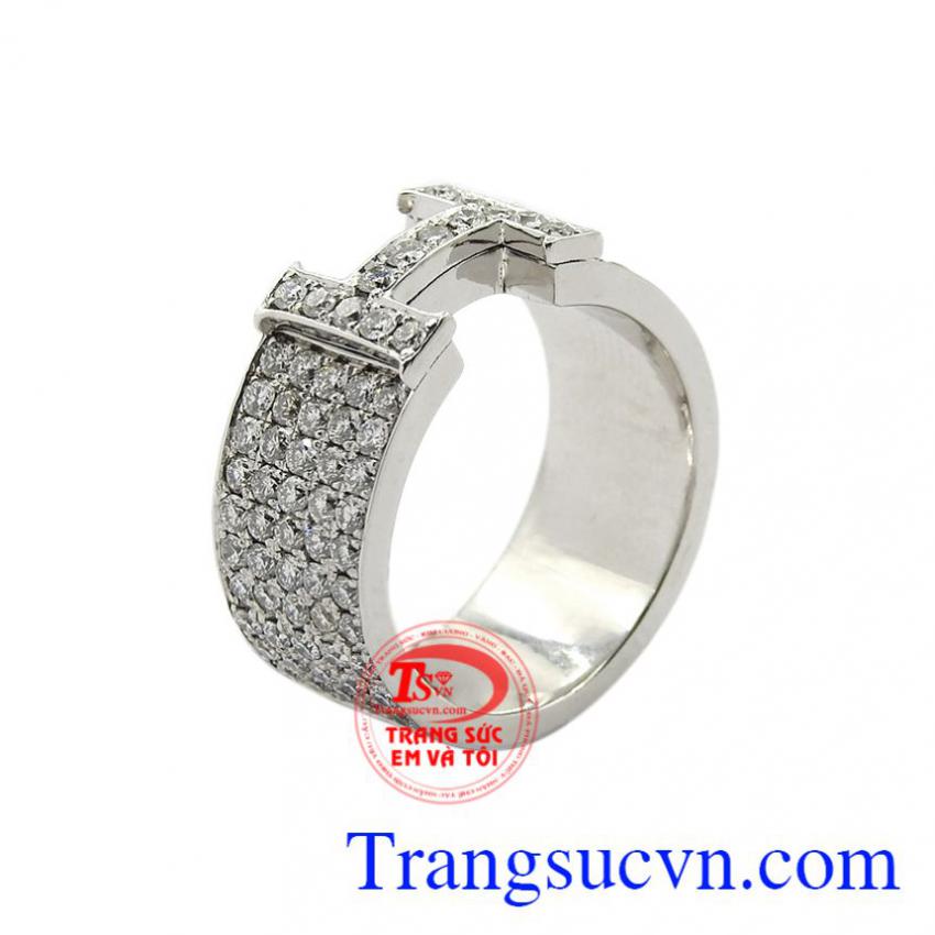 Nhẫn nam chữ H 18k sang trọng