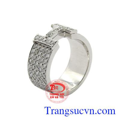 Nhẫn nam chữ H 18k sang trọng