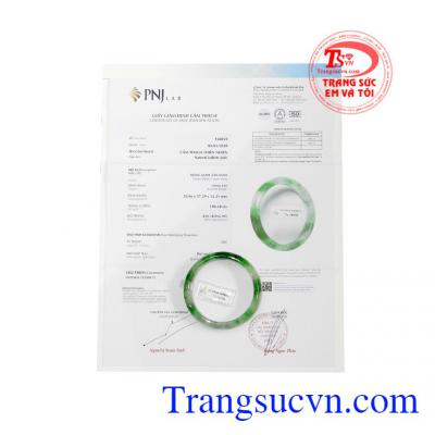 Sản phẩm có giấy kiểm định đá quý, thanh toán an toàn. Vòng ngọc cẩm thạch jadeite