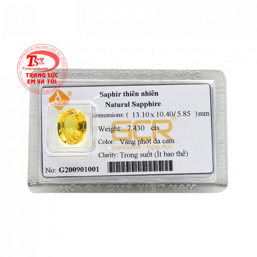 Viên Sapphire vàng bình an