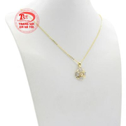 Bộ trang sức trái tim dễ thương kết hợp dây chuyền và mặt dây chuyền vàng tây 10k.