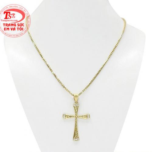 Bộ mặt dây thánh giá vàng màu
