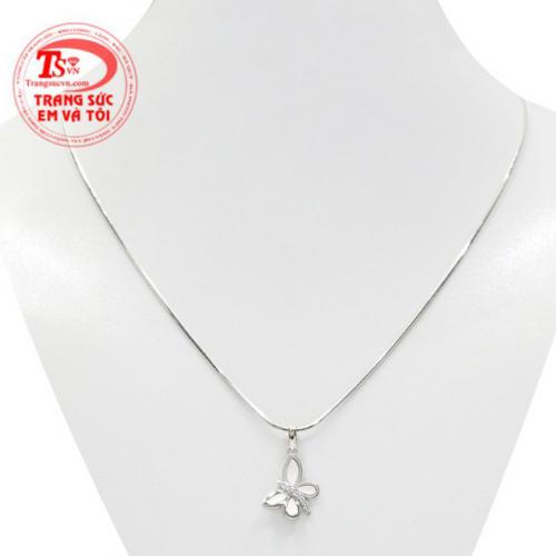 Bộ mặt dây vàng trắng hồ điệp
