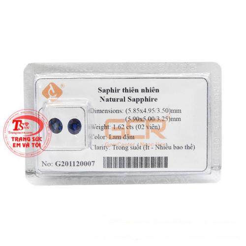 Đôi Saphir ép vỉ thiên nhiên