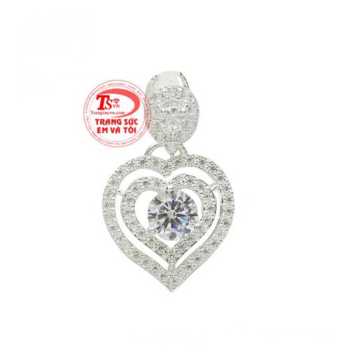 Mặt dây bạc trái tim ấn tượng