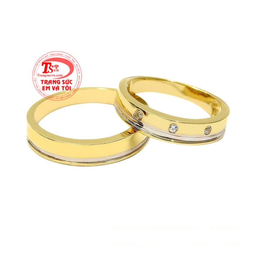 Lịch sử giá Bộ 02 Cặp nhẫn đính hôn - Nhẫn tình yêu - Nhẫn cưới mạ vàng 24k  cập nhật 10/2023 - BeeCost