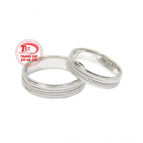 Nhẫn cưới vàng trắng thời trang