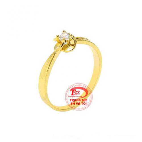 Nhẫn nữ hoa vàng thanh tú