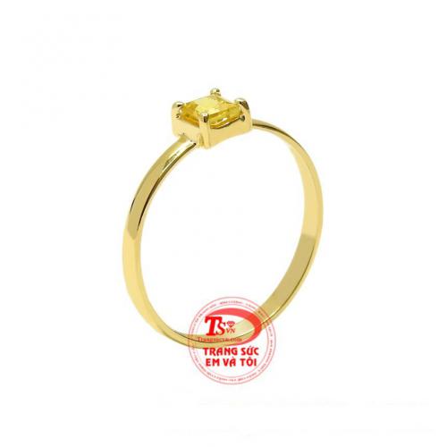 Nhẫn nữ saphir vàng nhỏ xinh