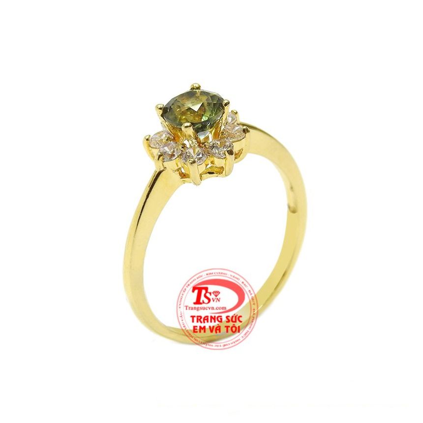 Nhẫn nữ vàng saphir đẹp mang phong cách trẻ trung và tinh tế. 
