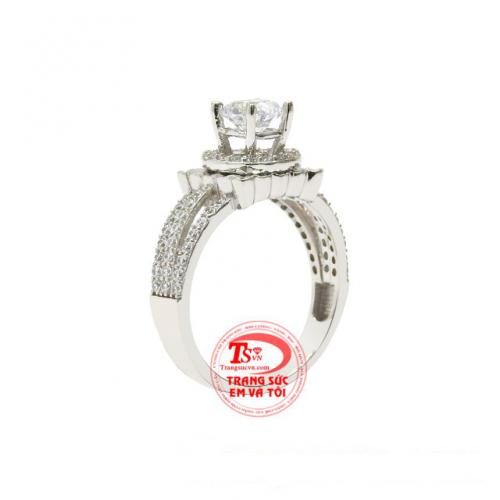 Nhẫn vàng trắng phái đẹp
