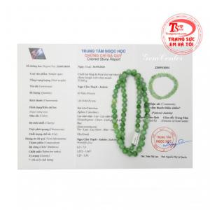Sản phẩm có giấy kiểm định đá quý uy tín. Chuỗi cổ cẩm thạch an yên thanh toán an toàn.