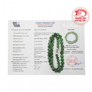 Chuỗi cổ cẩm thạch đại cát có giấy kiểm định đá quý, thanh toán an toàn.