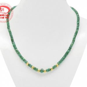 Chuỗi cổ Emerald bi vàng