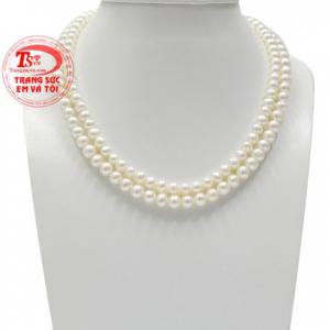 Chuỗi cổ ngọc trai đôi được chế tác tỉ mỉ, độc đáo