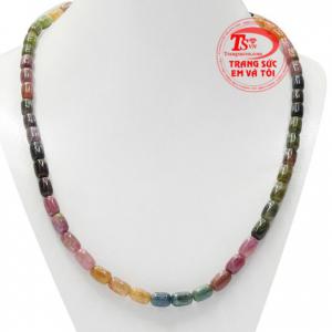 Chuỗi cổ Tourmaline đại cát nhiều màu, chất lượng cao.