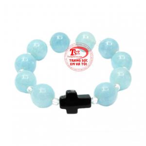 Chuỗi mân côi aquamarine 14 ly màu sắc đẹp, chất lượng cao mang đến bình an cho người đeo.