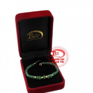 Chuỗi tay Emerald bi vàng giao hàng nhanh chóng
