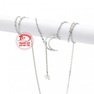 Dây chuyền vàng trắng trăng sao thanh toán an toàn.