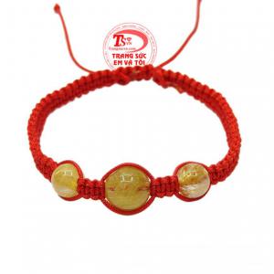 Dây tết thạch anh tóc vàng đẹp được chế tác độc đáo mang đến may mắn cho người đeo.