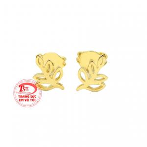 Đôi bông tai chiếc lá hy vọng được chế tác từ vàng tây 10k bền đẹp, sáng bóng.