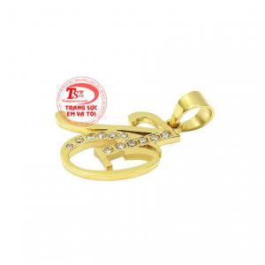 Trang sức Em và Tôi nhận đặt chế tác theo yêu cầu. Mặt dây chữ AO gắn kim cương có giấy kiểm định uy tín