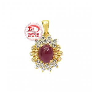 Mặt dây ruby tỏa sáng